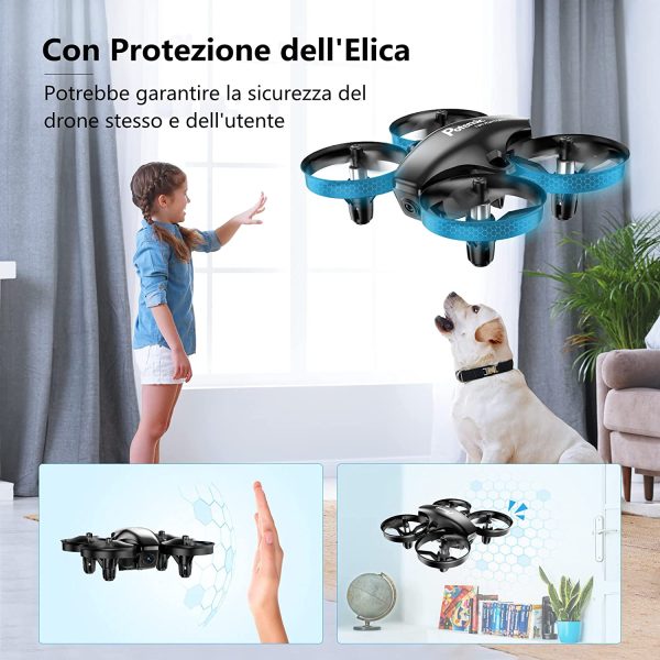 Potensic Mini Drone con Tre Batterie con Telecamera HD A20W WiFi FPV RC Quadricottero 2.4GHz Giroscopio a 6 Assi Mantenere l'Altitudine, Modalit?? Senza Testa per Bambini Principianti - immagine 7