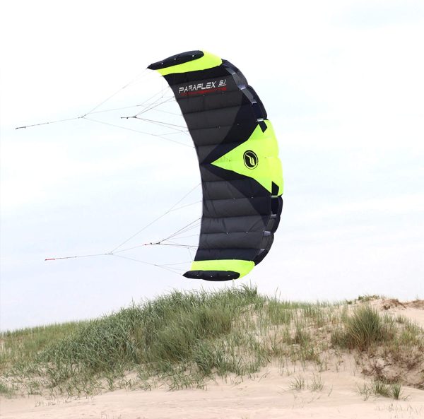 Wolkenst??rmer Paraflex Trainer 3.1 Azione Kite Neon Green - Tappetino di Governo 3 Linee Trainer per Mountainboarding - immagine 6