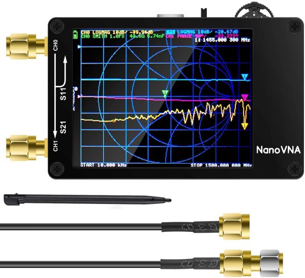 Aursinc - NanoVNA, Analizzatore di reti vettoriali 10 KHz-1,5 GHz V 3,5 HF VHF UHF, analizzatore di antenne, misurazione dei parametri S - immagine 7