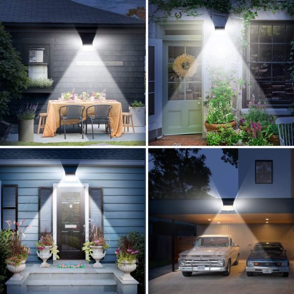 Luce Solare LED Esterno, [ 2 Pezzi] 228 LED Faretti Solari a Led da Esterno 3 Modalit?? Lampada da Esterno con Sensore di Movimento IP65 Impermeabile Luci Solari per Giardino Parete - immagine 3