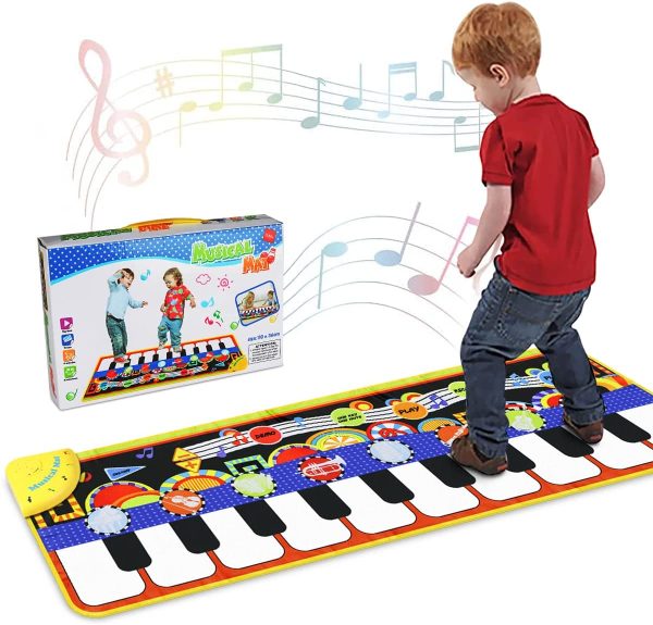 RenFox Tappeto Musicale, Piano Mat Tastiera Danza Stuoia Strumento Musicale 5 modalit?? e 8 Suoni, Tappeto Musicale Tocco Mat Bambini Educativo Giocattolo(110 * 36 cm) - immagine 2