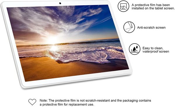 Tablet 10 Pollici 4GB RAM 64GB ROM WiFi + Doppia SIM Android 10  Tablets WiFi | IPS | Bluetooth | MicroSD 4-128 GB | con Tastiera Bluetooth, Oro Rosa - immagine 4