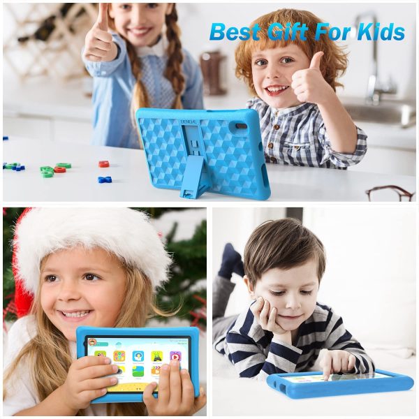 Tablet Bambini  7 Pollici Android 10.0 Tablet Quad Core 2GB RAM 16GB ROM WiFi Bluetooth Istruzione Giochi Software Bambini Preinstallato Con Custodia Tablets Bambini Controllo Genitori (Blu)