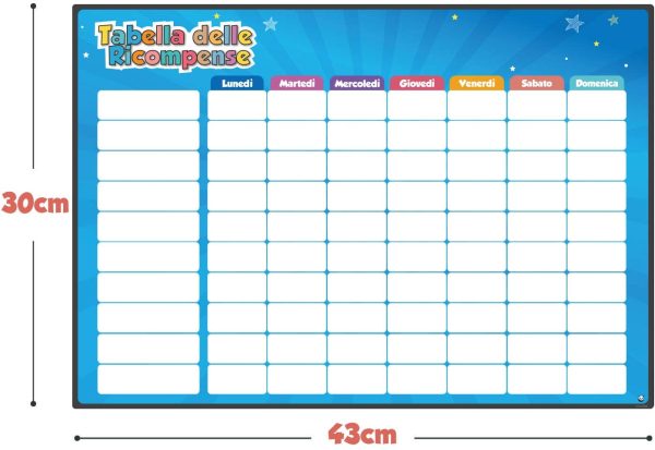 Tabella delle Ricompense per Bambini. La Tabella Magnetica Star Stimola i Bambini a Comportarsi Bene. Include 80+ Faccende Domestiche e 300 Stelle - Versione migliorata, in Italiano - immagine 4