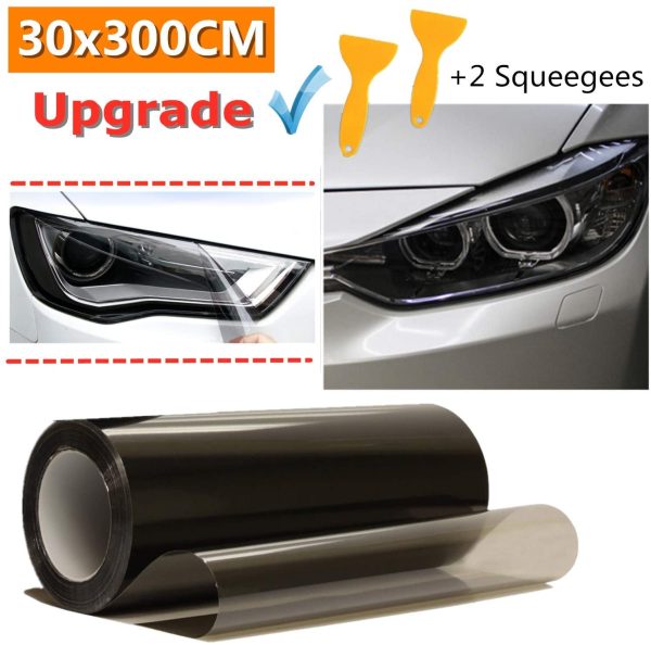 Pellicola per fari Auto,300cm*30cm PVC Pellicola Pellicola per Tinte Autoadesivo per Auto Fendinebbia, Posteriore Antinebbia, Fanale Posteriore Nero/Giallo (Nero) - immagine 6