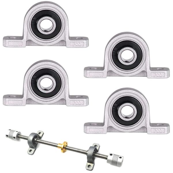 4 Pezzi Cuscinetto a Sfere Autoallineante con Foro da 10 mm, Sfera Montato Pillow Block Bearing Inserire, Kit di Accessori per Blocco Cuscino per Sostituzione Stampante 3D, KP000 - immagine 2