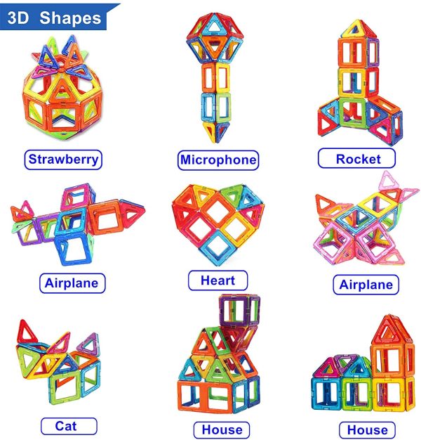 Condis Costruzioni Magnetiche Bambini 42 Pezzi, Blocchi Costruzioni Magnetici Giochi Bimbo Bambina 3 4 5 6 7 anni Gioco Magnetico Educativi Giocattoli Bambino Calamite Puzzle Regalo Bimba Montessori