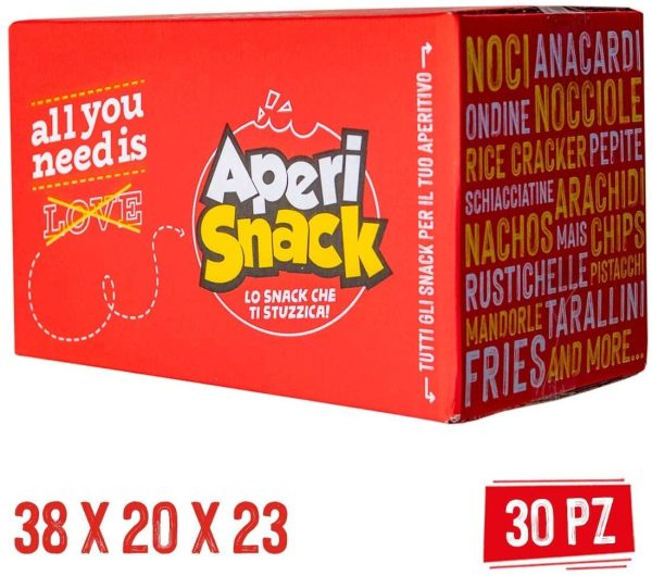 APERIBOX CLASSIC 30 - Snack salati, patatine e frutta secca racchiusi in una sfiziosa box. Ampia variet?? di stuzzichini salati per aperitivo fai da te, ottima come idea regalo - immagine 5