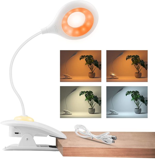 Lampada da Lettura,22 LED Luce da Lettura con Luce Notturna 3 Modalit?? Lampada con Pinza,Luce per Lettura Flessibile Lampada da letto USB Ricaricabile Lampada da Libro per Letto,Tablet - immagine 5