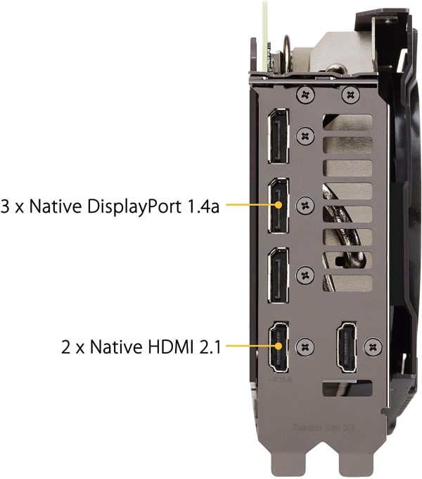 TUF Gaming GeForce RTX 3070 Ti OC Edition Scheda Grafica, 8 GB GDDR6X, PCIe 4.0, 2 HDMI 2.1, 3 DisplayPort 1.4a, OpenGL 4.6, Overclock, Tre Ventole, PSU Consigliata 750W, GPU Tweak II, Nero - immagine 3