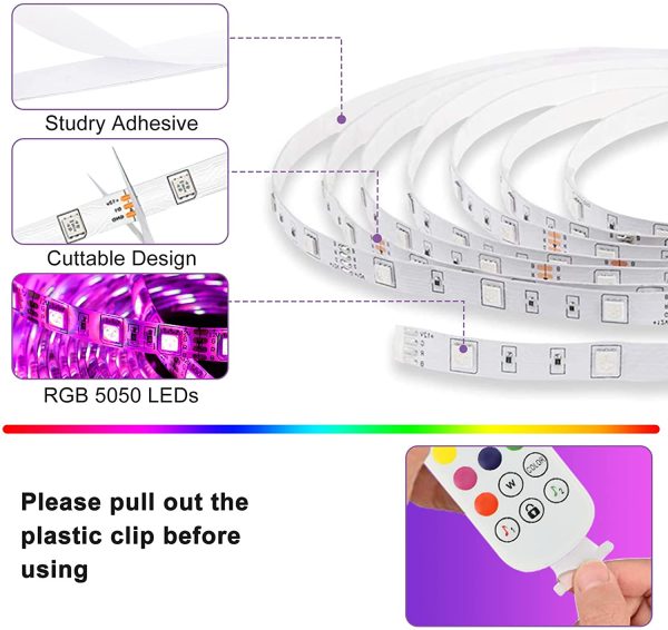 Striscia LED 10M, LED Striscia 5050 RGB Impermeabile IP65 Nastri LED, Bluetooth Musica Sync 20 Colori 21 Modalit?? 12V Luci LED Colorati con Controllo App e Telecomando per Camera, Bar, Festa, Cucina - immagine 8