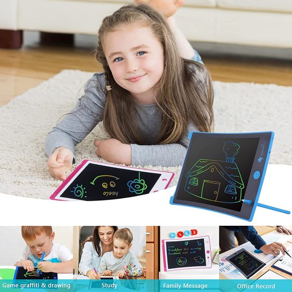 Tavoletta Grafica LCD Scrittura 8.5 Pollici,LCD Writing Tablet,Lavagna da Disegno Portatile Digitale con Pulsante di Blocco, Regali per Bambini e Adulti (Multicolore-Blu) - immagine 3