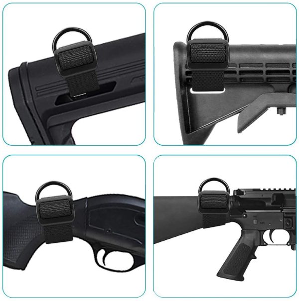 2 PCS Nylon Buttstock Sling Gunstock Allegato Strap Adattatore per attacco a pistola facile da installare e regolare per accettare una fionda a 1 punto Sling a 2 punti per fucile, softair, fucile - immagine 2