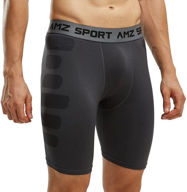 AMZSPORT Pantaloncini Compressione Uomo, Pantaloni Corti Palestra Shorts Sportivi Traspirante per Running Allenamento