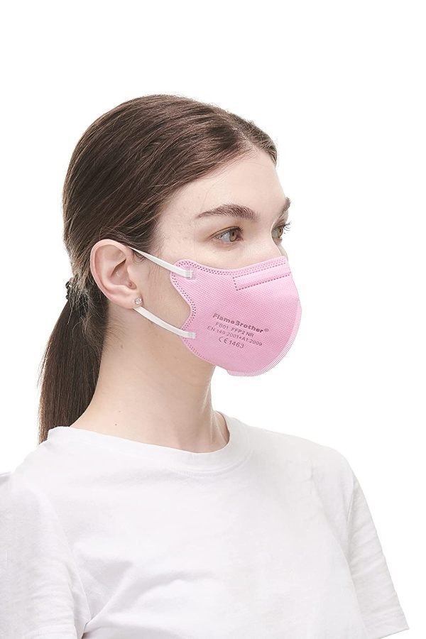 20 Mascherine FFP2 Rosa Taglia Piccola Small Size Certificate CE, Mascherina 4 Strati Senza Valvola, Maschera Facciale di Protezione Certificata e Sanificata, Face Mask con PFE??94-20 Pezzi