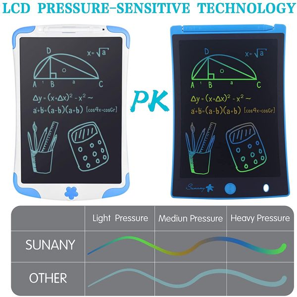 Tavoletta Grafica LCD Scrittura 8.5 Pollici,LCD Writing Tablet,Lavagna da Disegno Portatile Digitale con Pulsante di Blocco, Regali per Bambini e Adulti (Multicolore-Blu) - immagine 7