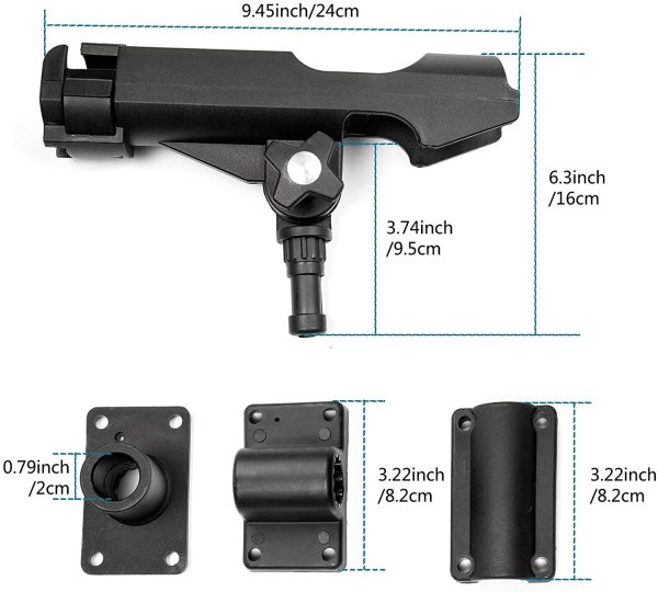 XiYee Supporto Regolabile per Canne da Pesca, 2 Pezzi Porta Canne da Pesca da Barca e Kayak 360 ?? Regolabile e Ruotabile, Regolabile per Supporto per Canna da Pesca per Yacht per Barche da Kayak - immagine 6
