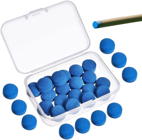 Quesuc 20 pezzi di ricambio punte per stecca da biliardo da 13 mm con scatola per stecca da biliardo e da biliardo, blu - immagine 5