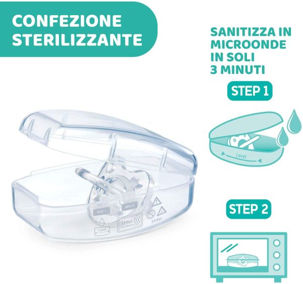 Chicco PhysioForma Ciuccio in Silicone 16-36 Mesi, 1 Pezzo - Gommotto Morbido e Delicato, Supporta la Respirazione Fisiologica e Favorisce il Corretto Sviluppo della Bocca, Trasparente - immagine 4