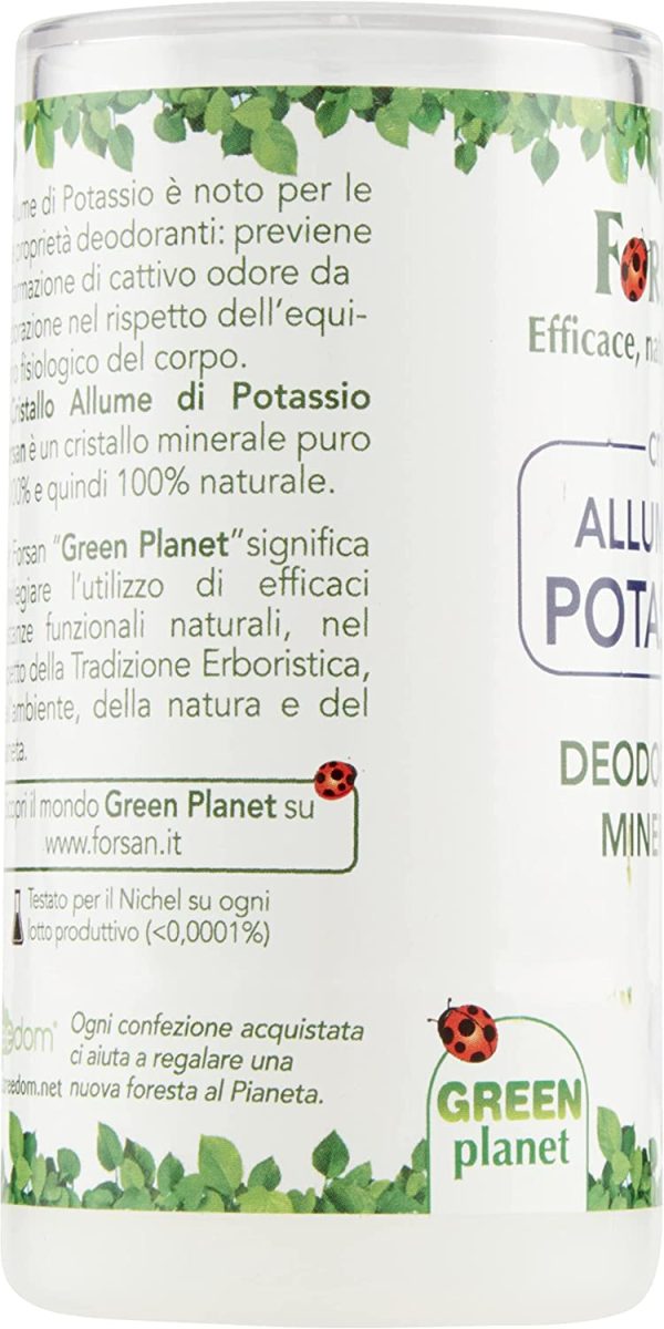 Forsan, Cristallo Allume di Potassio, Deodorante Minerale, Deodorante di Origine Naturale e Senza Profumo, Non Unge e Non Macchia, Previene la Sudorazione e il Cattivo Odore, 120 g - immagine 4