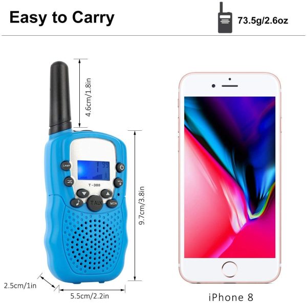 Flybiz Walkie Talkie Bambini, Ricetrasmittente 8 Canali 2 x Walkie Talkies PMR446MHZ 2 Way Radio Interphone PortatileFino a 3300 Metri/5 Miglia ?? - immagine 6