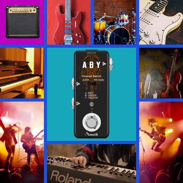 Amuzik ABY Box Line Selector AB Switch Guitar Effect Pedal Mini Size for True Bypass - immagine 5