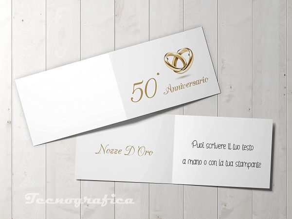 110 PZ Bigliettini Bomboniera 50?? Anniversario Matrimonio Nozze d'Oro 50 Anni Matrimonio