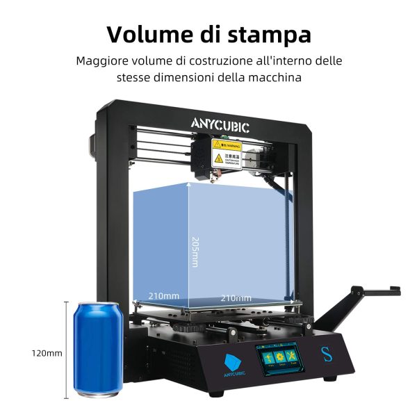 ANYCUBIC Stampante 3D Mega S, 3D Printer con Estrusore Titan Struttura Interamente in Metallo Installazione Rapida Adatto ai Principianti, Compatibile con TPU/PLA/ABS - immagine 3