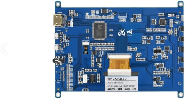 7inch QLED Quantum Dot Display 1024??600 Capacitive Touch Screen IPS LCD G+G Toughened Glass Panel with Wider Color Gamut,More Pure Chroma for Raspberry Pi, Jetson Nano - immagine 7