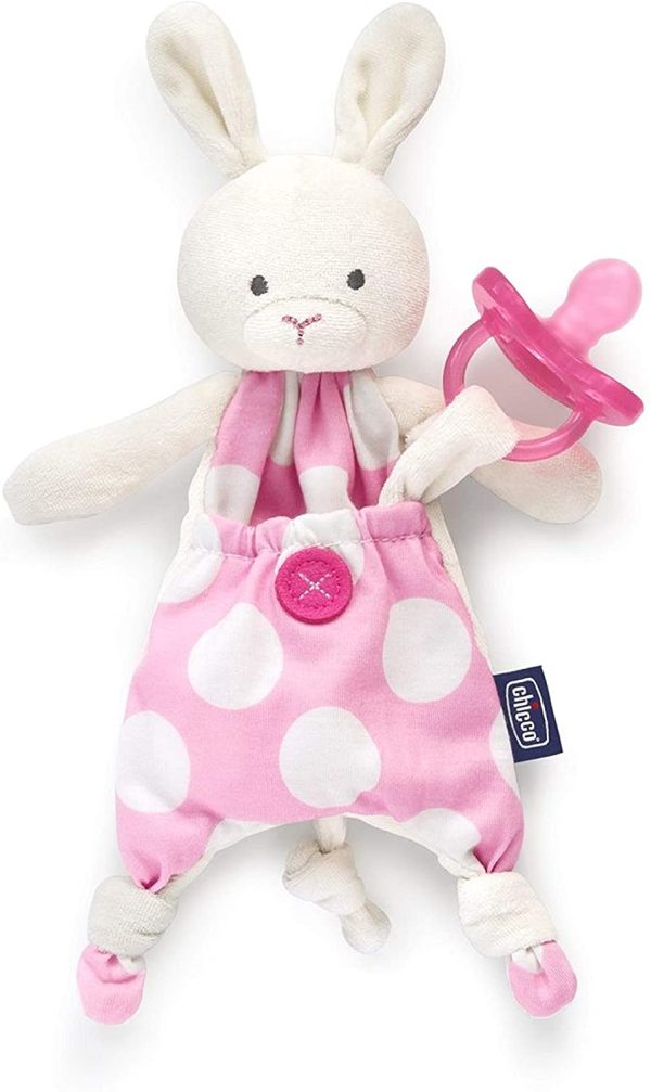 Chicco Pocket Friend Coniglio, Peluche per Neonati a Forma di Morbido Coniglietto, Rosa - immagine 4