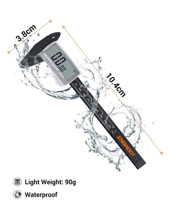 Calibro digitale, ENGiNDOT 6 pollici/150mm Calipers Measuring Tool Micrometer con grande display LCD, calibro digitale Vernier con conversione Mm/Inch, Precisione regolabile, DC01