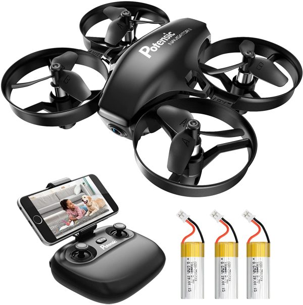 Potensic Mini Drone con Tre Batterie con Telecamera HD A20W WiFi FPV RC Quadricottero 2.4GHz Giroscopio a 6 Assi Mantenere l'Altitudine, Modalit?? Senza Testa per Bambini Principianti - immagine 4