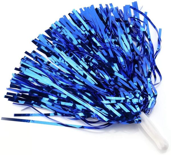 Tbest, pompon per cheerleading, 6/12 pezzi, per cheerleader, a forma di fiore appeso, con pellicola metallica, per gruppo, esultanza, sport, party, ballo, accessorio utile - immagine 5