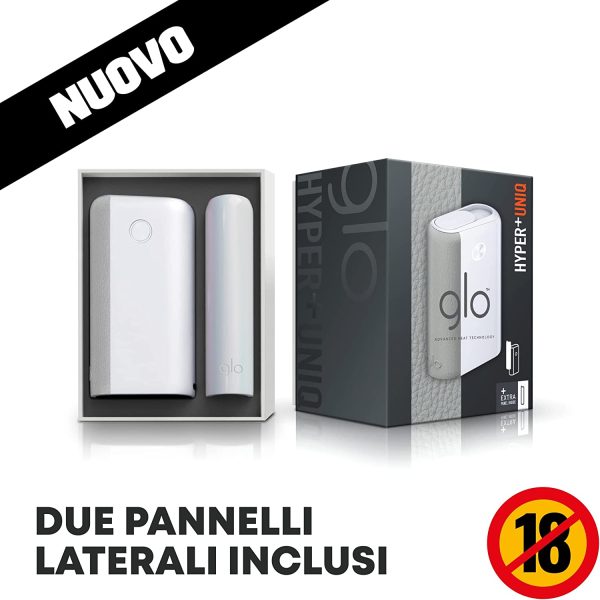 glo Sigaretta Elettronica hyper plus UNIQ, NEW 2022, Dispositivo che Riscalda il Tabacco, Senza Nicotina, Bianco - immagine 3