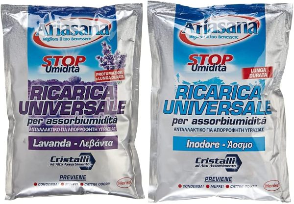 Ariasana 673947 Ricaricasali Assorbiumidit??, Profumazione Lavanda, 1 Busta, 450 G & 673937 Ricarica Sali Assorbiumidit??, Inodore, 1 Busta, 450 G - immagine 4