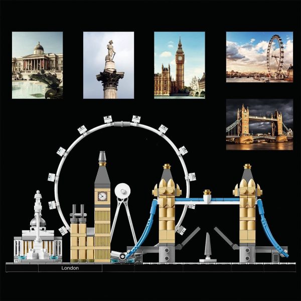 LEGO Creator Expert Bouquet Di Fiori, Set Collezione Botanica E Idea Regalo Per Adulti, Modello Da Esposizione &  Architecture Londra, Set Di Costruzioni Collezione Skyline Con London Eye, Big Ben - immagine 5