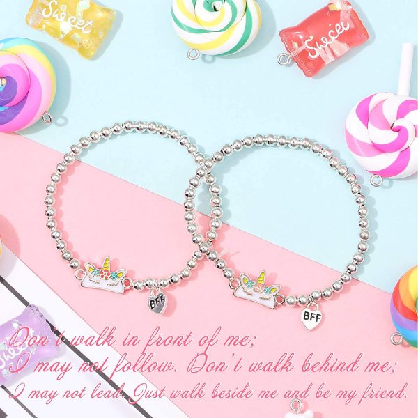 Unicorno BFF Braccialetti Regali Migliore Amica Best Braccialetti Amicizia per 2, Best Friend Unicorno Amicizia Regali per 2 Bambina Ragazza - immagine 2