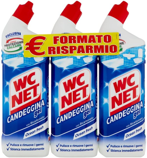 Wc Net - Candeggina Gel Extra White, Detergente per Sanitari e Superfici, Fragranza Ocean Fresh, 700 ml x 3 Confezioni - immagine 6