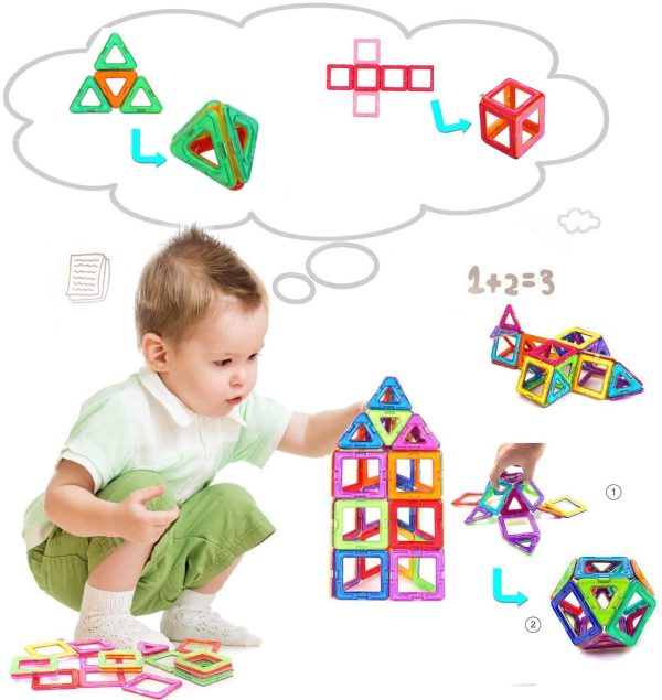 Condis Costruzioni Magnetiche Bambini 42 Pezzi, Blocchi Costruzioni Magnetici Giochi Bimbo Bambina 3 4 5 6 7 anni Gioco Magnetico Educativi Giocattoli Bambino Calamite Puzzle Regalo Bimba Montessori - immagine 4