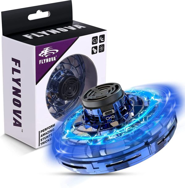 FLYNOVA ufo drone volante, LED flying ball illuminato rotante a 360??, Kids Adult mini drone volante, adatto per interni ed esterni, giochi di squadra, flynova flying ball(blu)