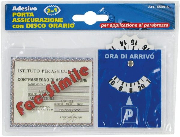 Lampa 65344 Porta Bollo Assicurazione con Disco Orario