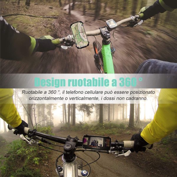 Porta Cellulare Bici, [Universale Versione] Supporto Telefono per MTB, Porta Cellulare Moto Staccabile con Rotazione a 360?? per iPhone 13/12/11/ X/XS/XR 7 8 Plus/Samsung/Huawei - immagine 2