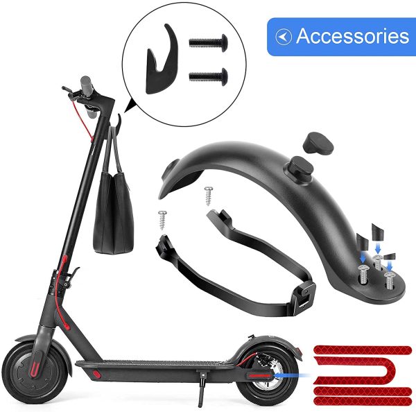 TAGVO Parafango Posteriore per Scooter,Staffa Parafango Posteriore e Fanale Posteriore e Gancio Anteriore e Cinturino Riflettente per Xiaomi M365/M365 PRO Accessorio di Ricambio per Scooter Elettrico - immagine 4