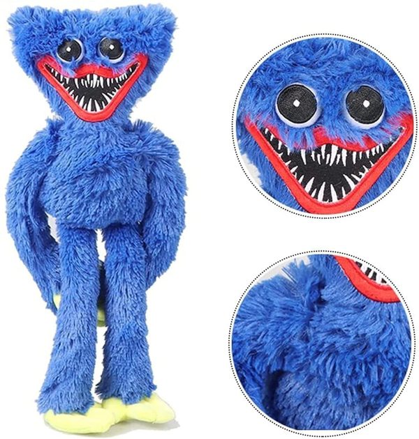 Huggy Wuggy Peluche Bambole Gioco Farcito Animali Morbidi Giocattoli Carino Cartoon Gioco Bambole Bambini Compleanno Giocattoli Regali per Ragazzi Ragazze 15.7" Raccapricciante E Divertente Doll(Blue) - immagine 3