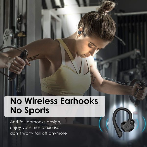 Cuffie Bluetooth Sport 5.0, Auricolari Bluetooth Sport Impermeabili IPX7 36 Ore, Auricolare bluetooth di Riproduzione Suono Stereo con Custodia di Ricarica - immagine 2