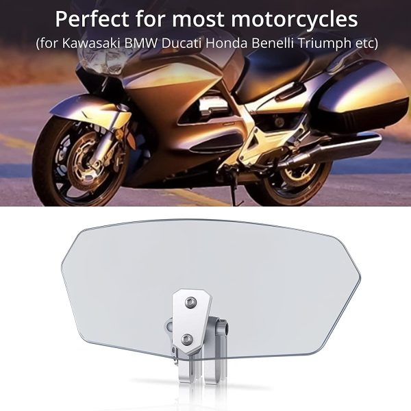 Parabrezza Moto Spoiler di Estensione Parabrezza del Vento con Clip Regolabile Cupolino Spoiler Parabrezza Prolunga Deflettore Universale per Moto - immagine 6