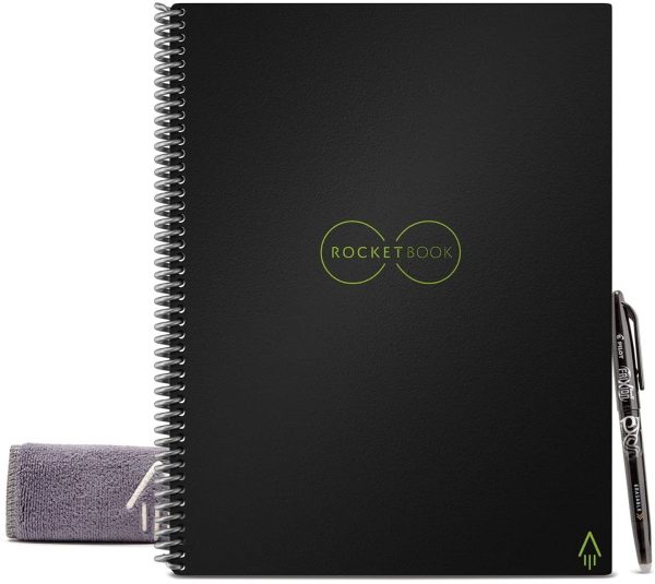 Rocketbook Core Quaderno Smart ?C Cancellabile, Riutilizzabile ?C Compatibile con Sistemi Cloud ?C Taccuino Digitale - Penna Pilot Frixion e Panno Inclusi (Nero, Letter A4, Puntinato) - immagine 4