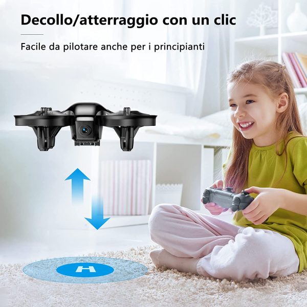 Potensic Mini Drone con Tre Batterie con Telecamera HD A20W WiFi FPV RC Quadricottero 2.4GHz Giroscopio a 6 Assi Mantenere l'Altitudine, Modalit?? Senza Testa per Bambini Principianti - immagine 8