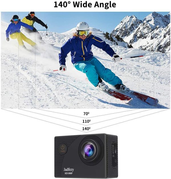 Action Camera 1080P 30fps, Fotocamera Subacquea impermeabile 30M, Sports Cam con due 900mAh Batterie Ricaricabili e Kit Accessori