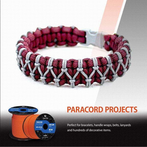 Abma Cord 3mm Paracord 3 Fili Interni 100% Nylon Cavo per Paracadute (30M / 50M) - immagine 6